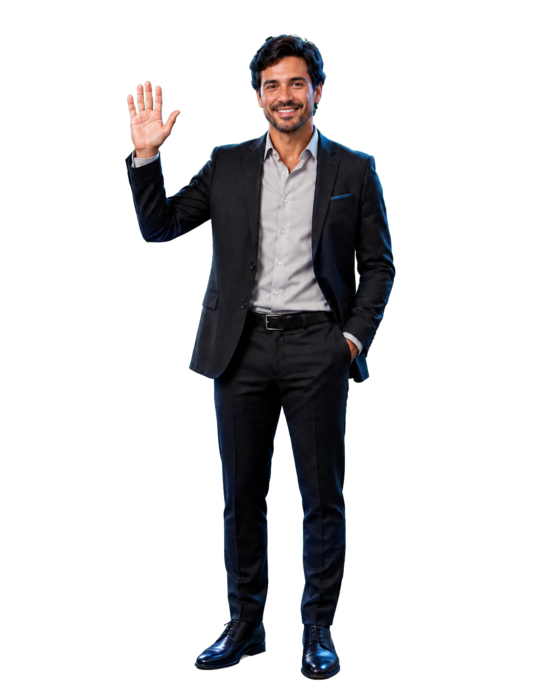 HabiBot, asistente inmobiliario virtual de Habità, saludando